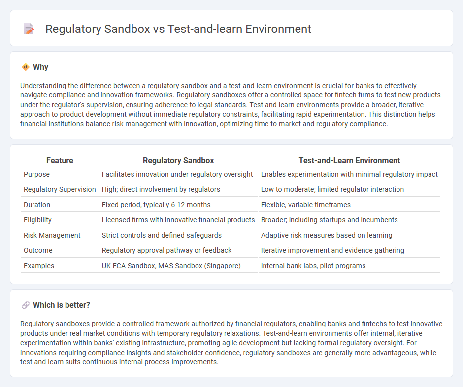 Regulatory Sandbox vs Test-And-Learn Environment in Banking