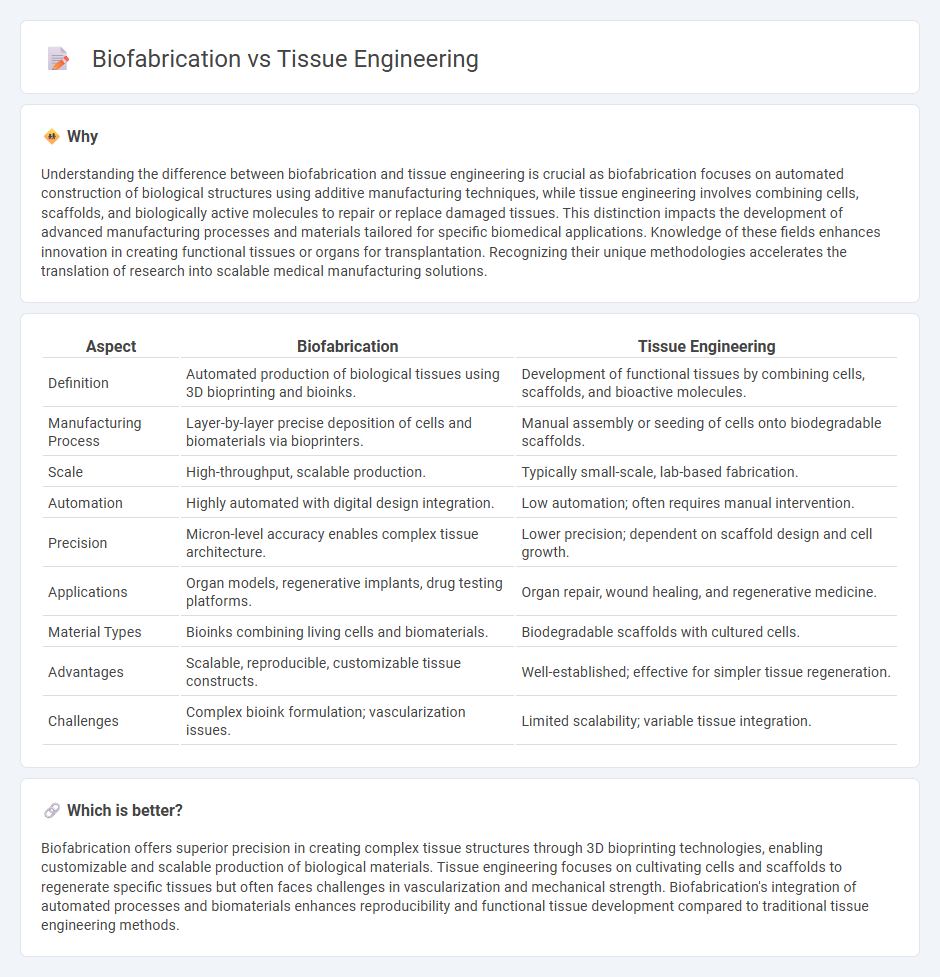 Biofabrication vs Tissue Engineering in Manufacturing