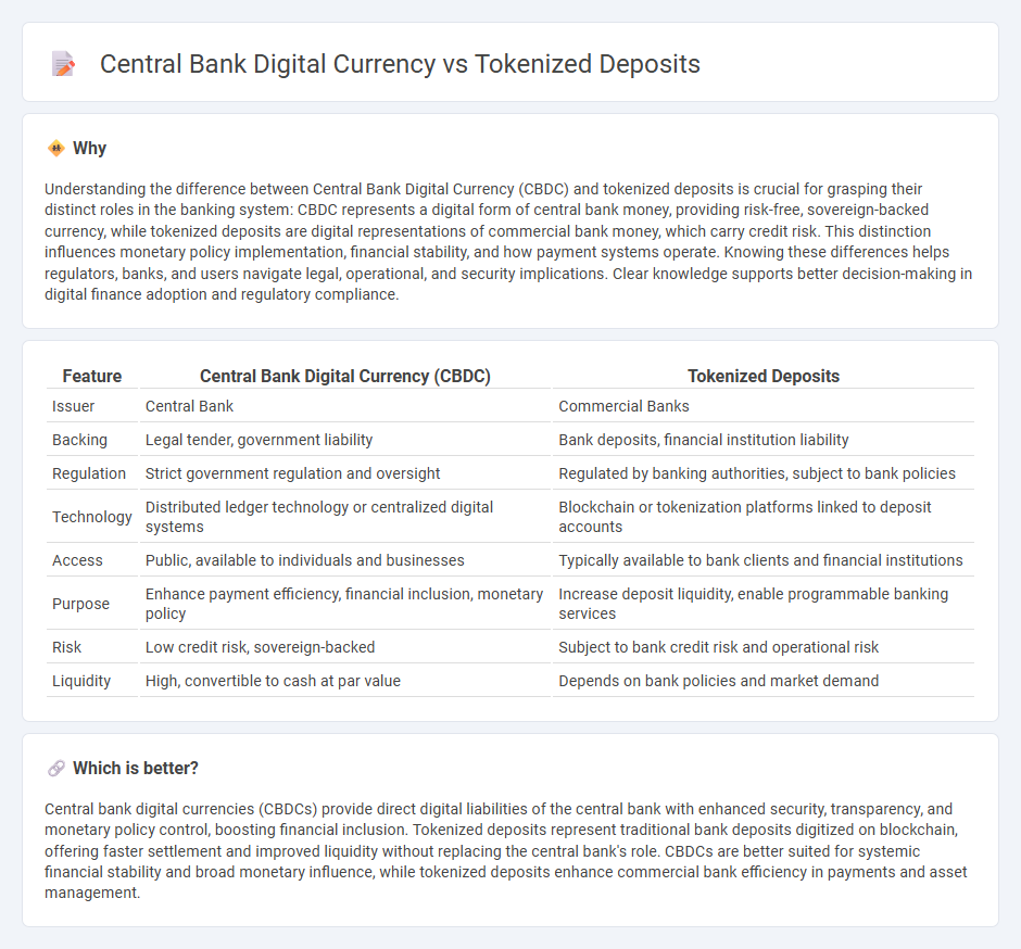 Central Bank Digital Currency vs Tokenized Deposits in Banking