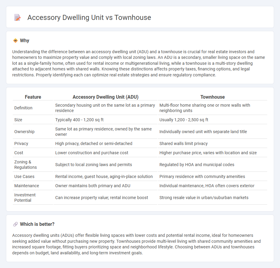 Accessory Dwelling Unit vs Townhouse in Real Estate