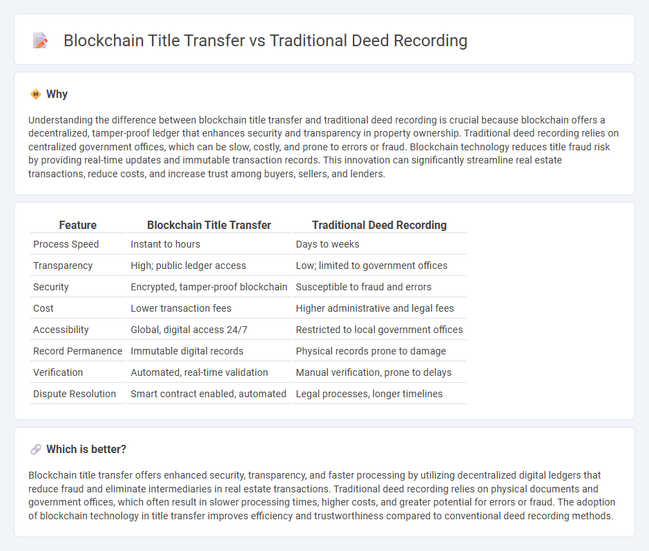 Blockchain Title Transfer vs Traditional Deed Recording in Real Estate