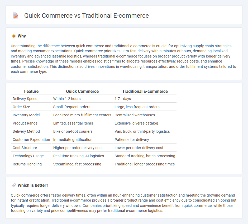 Quick Commerce vs Traditional E-Commerce in Logistics