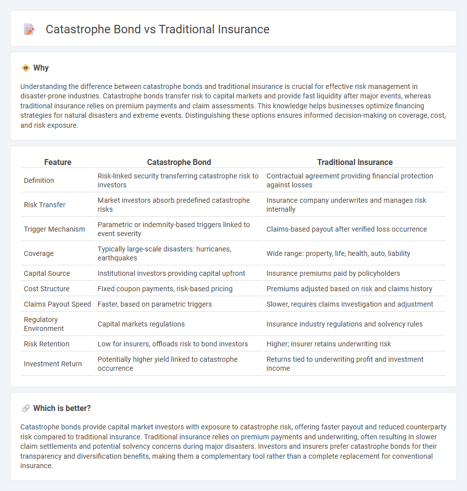 Catastrophe Bond vs Traditional Insurance in Insurance