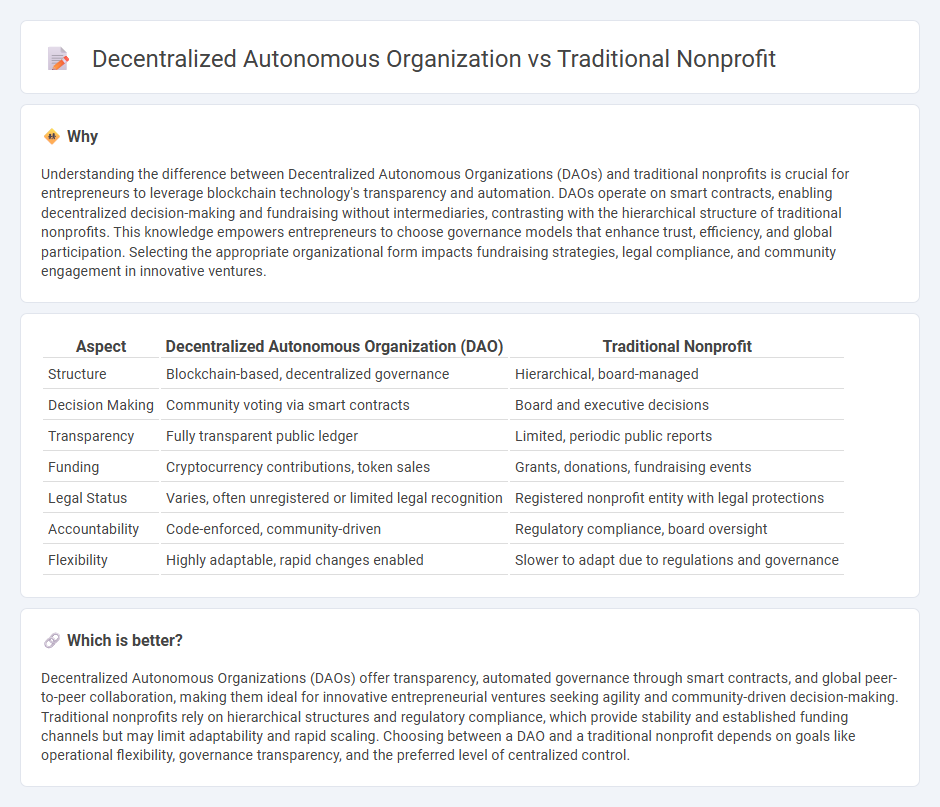 Decentralized Autonomous Organization vs Traditional Nonprofit in Entrepreneurship