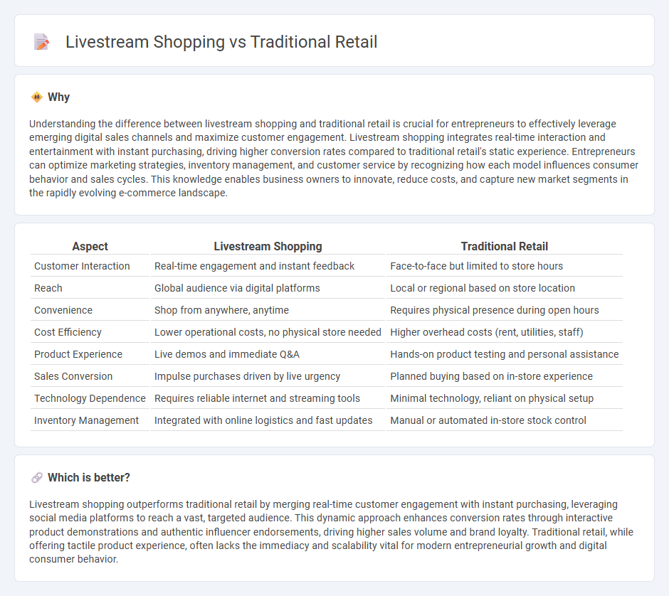 Livestream Shopping vs Traditional Retail in Entrepreneurship