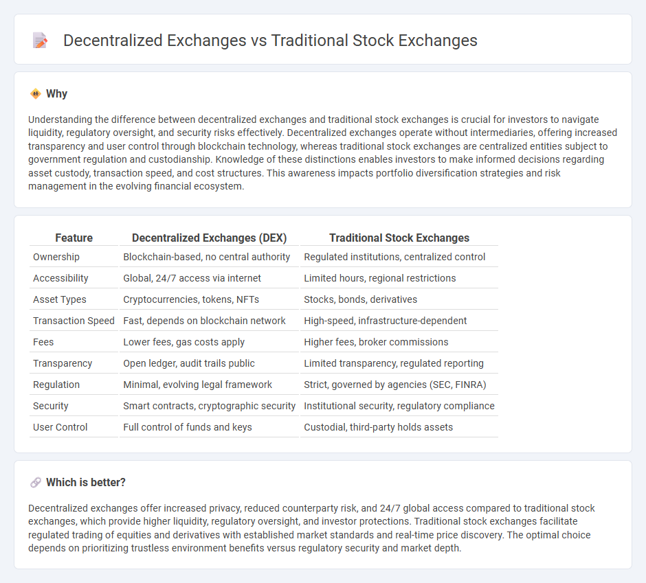 Decentralized Exchanges vs Traditional Stock Exchanges in Finance