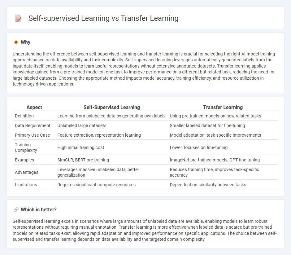 Self-Supervised Learning vs Transfer Learning in Technology