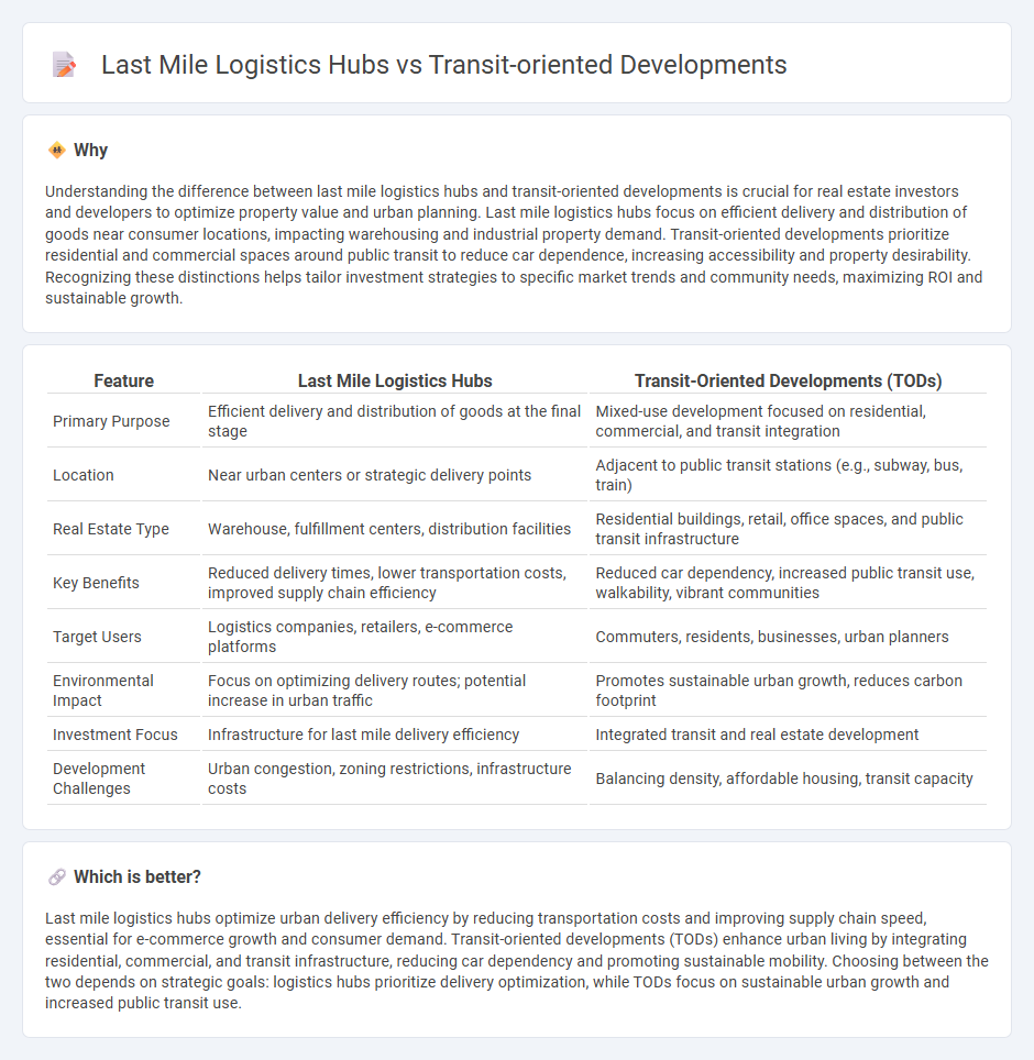 Last Mile Logistics Hubs vs Transit-Oriented Developments in Real Estate