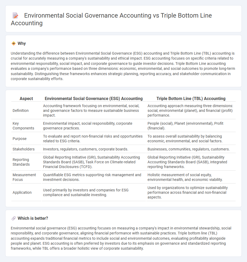 Environmental Social Governance Accounting vs Triple Bottom Line Accounting in Accounting