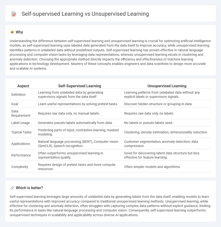 Self-Supervised Learning vs Unsupervised Learning in Technology