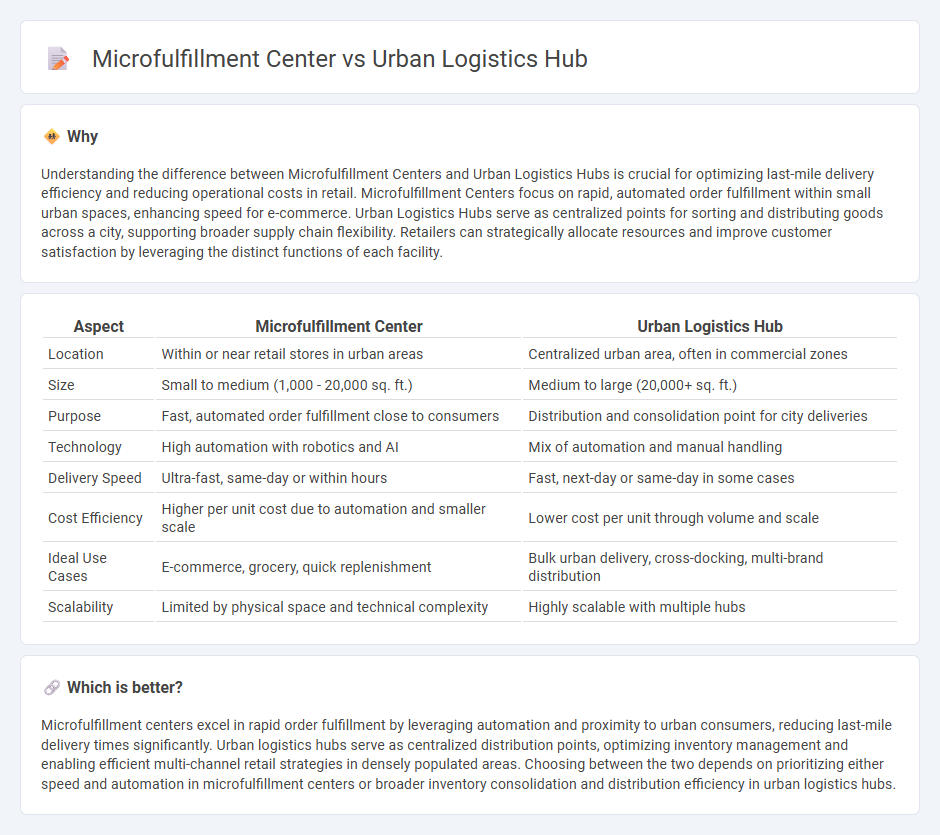 Microfulfillment Center vs Urban Logistics Hub in Retail