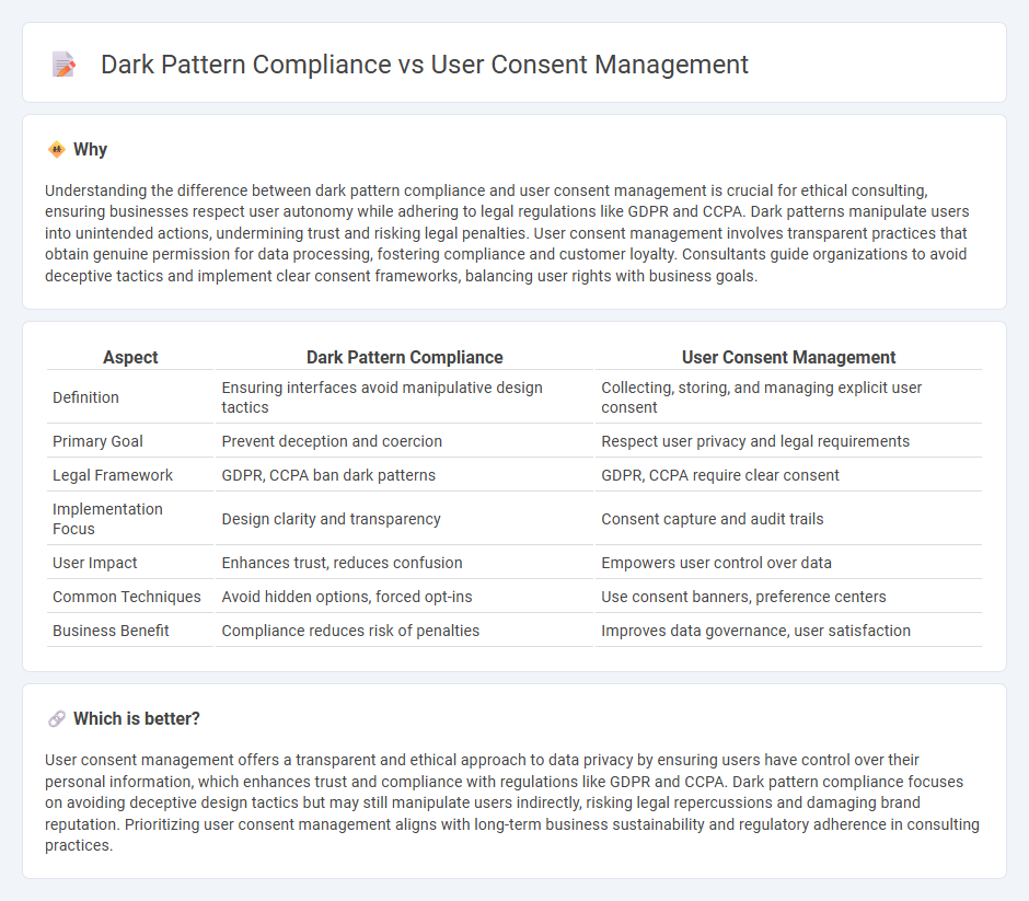 Dark Pattern Compliance vs User Consent Management in Consulting