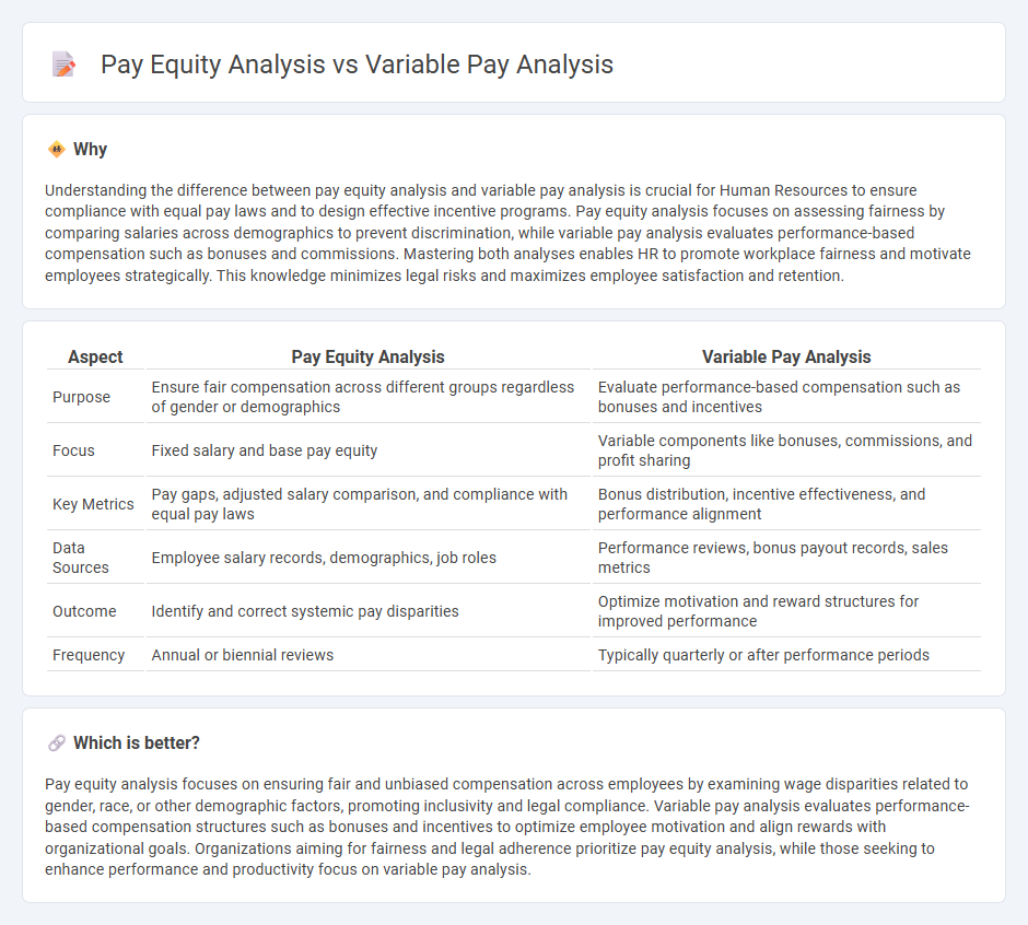 Pay Equity Analysis vs Variable Pay Analysis in Human Resources