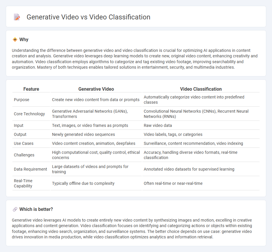 Generative Video vs Video Classification in Technology