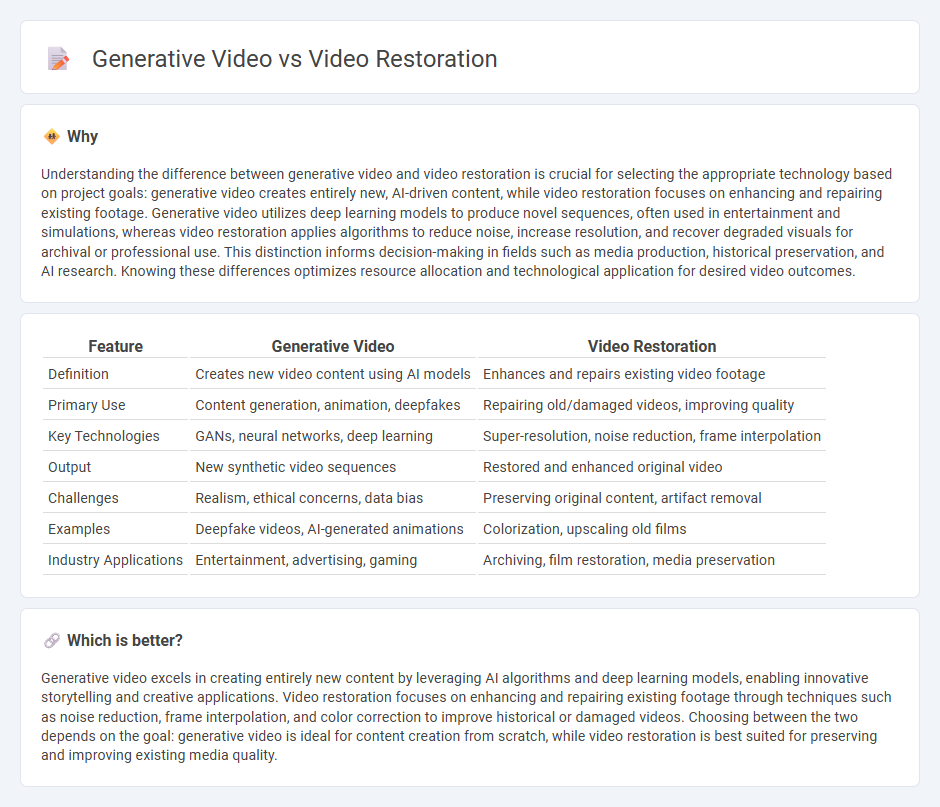 Generative Video vs Video Restoration in Technology