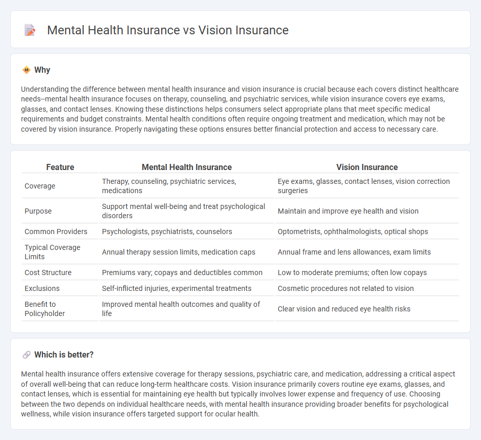 Mental Health Insurance vs Vision Insurance in Insurance