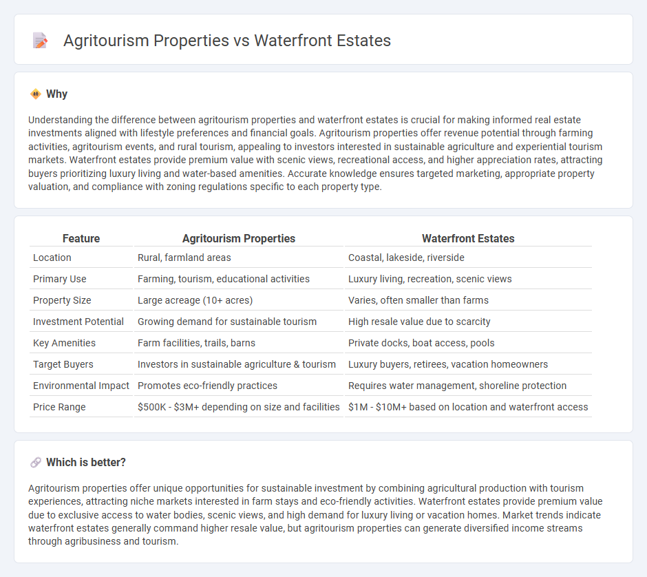Agritourism Properties vs Waterfront Estates in Real Estate