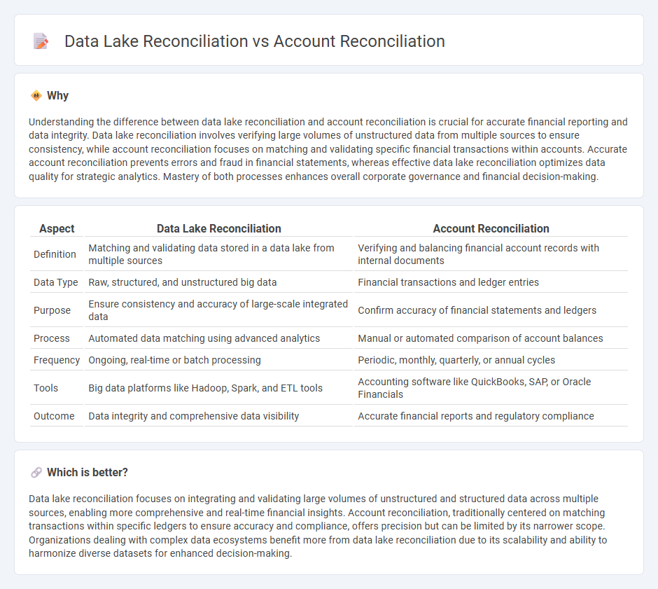 Data Lake Reconciliation vs Account Reconciliation in Accounting