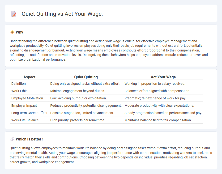 Quiet Quitting vs Act Your Wage, in Employment