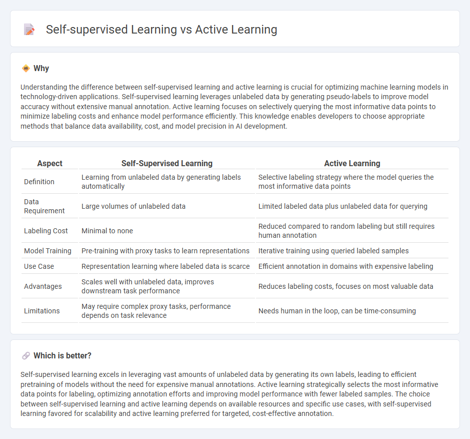Self-Supervised Learning vs Active Learning in Technology