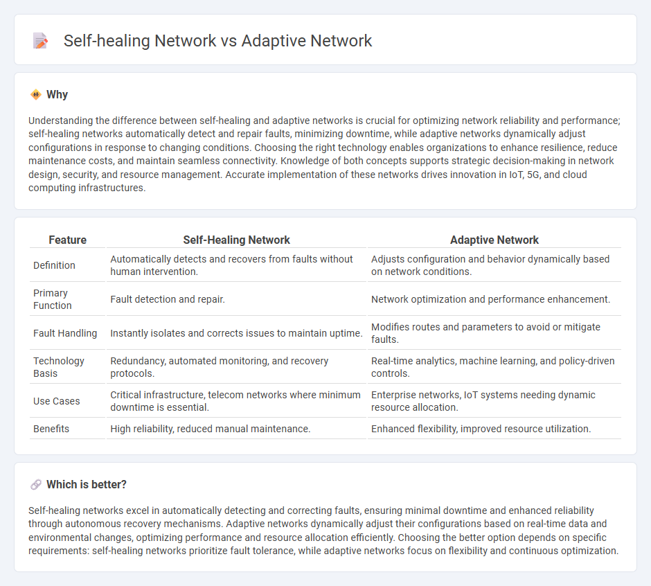 Self-Healing Network vs Adaptive Network in Technology