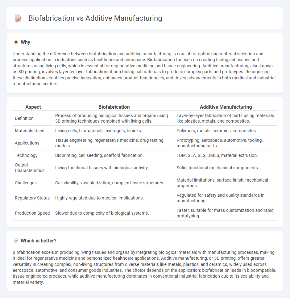 Biofabrication vs Additive Manufacturing in Manufacturing