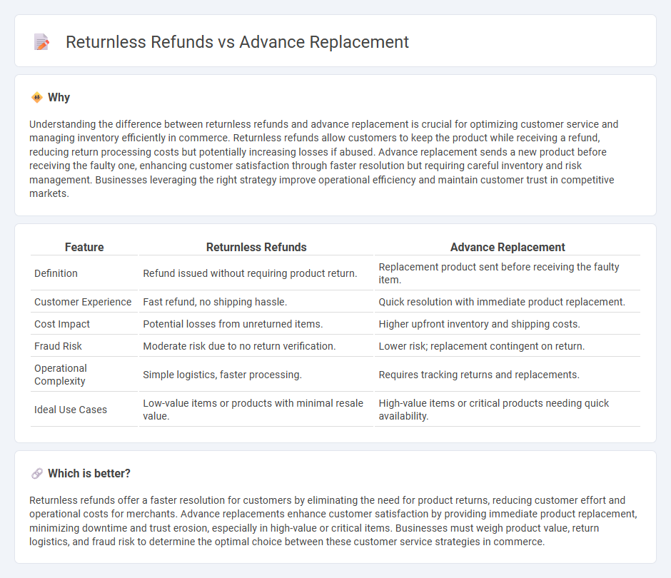 Returnless Refunds vs Advance Replacement in Commerce