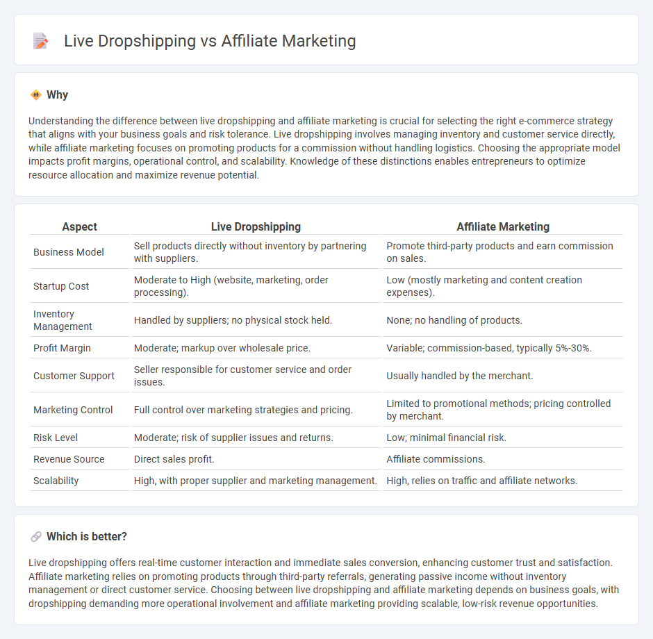 Live Dropshipping vs Affiliate Marketing in Commerce