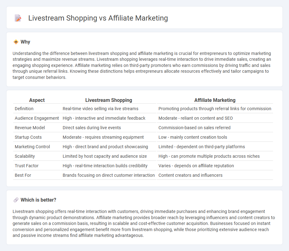 Livestream Shopping vs Affiliate Marketing in Entrepreneurship