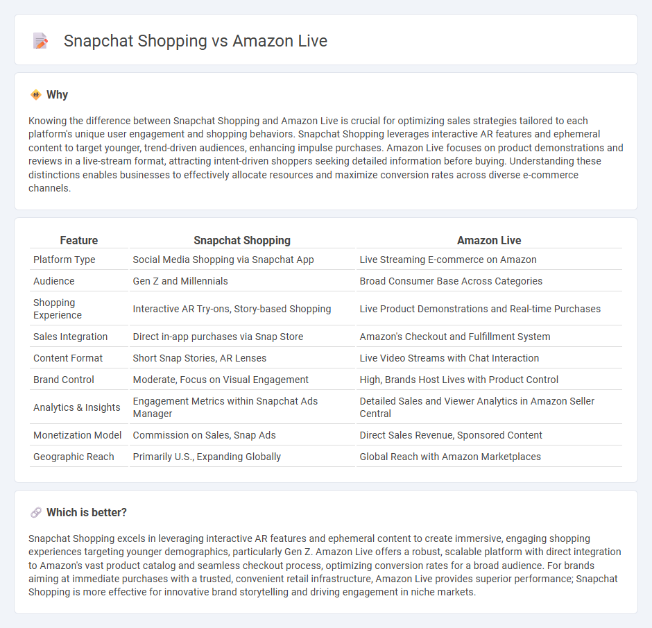 Snapchat Shopping vs Amazon Live in Sales