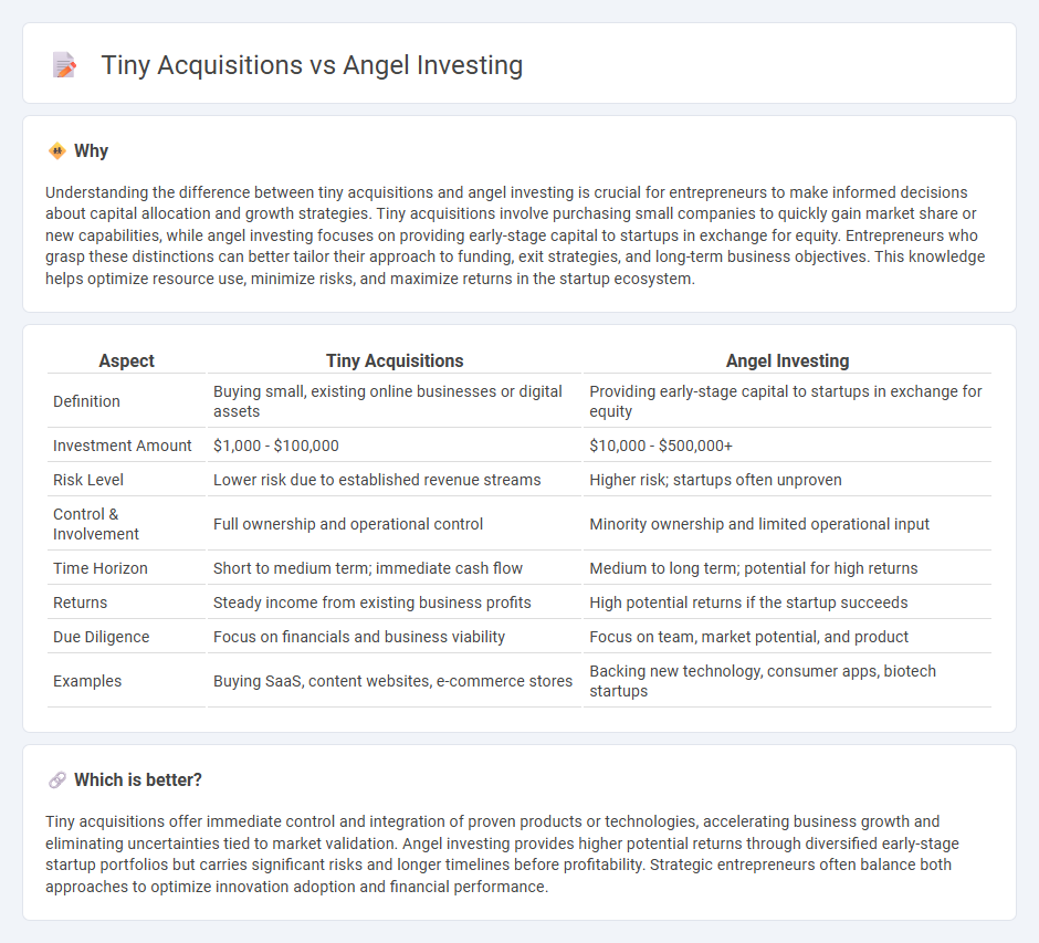 Tiny Acquisitions vs Angel Investing in Entrepreneurship