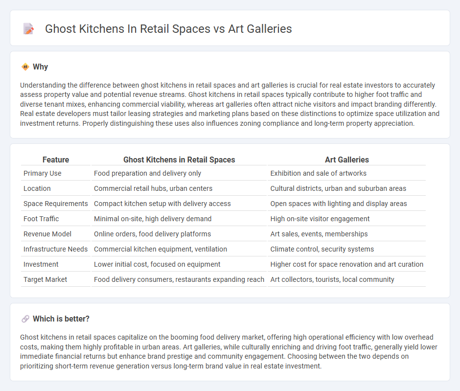 Ghost Kitchens In Retail Spaces vs Art Galleries in Real Estate