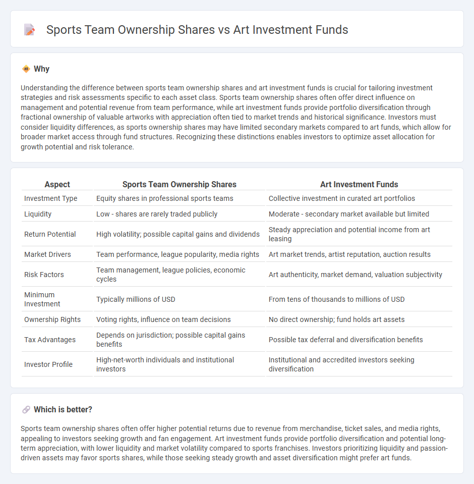 Sports Team Ownership Shares vs Art Investment Funds in Investment