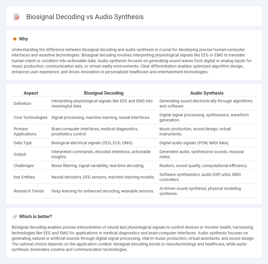 Biosignal Decoding vs Audio Synthesis in Technology