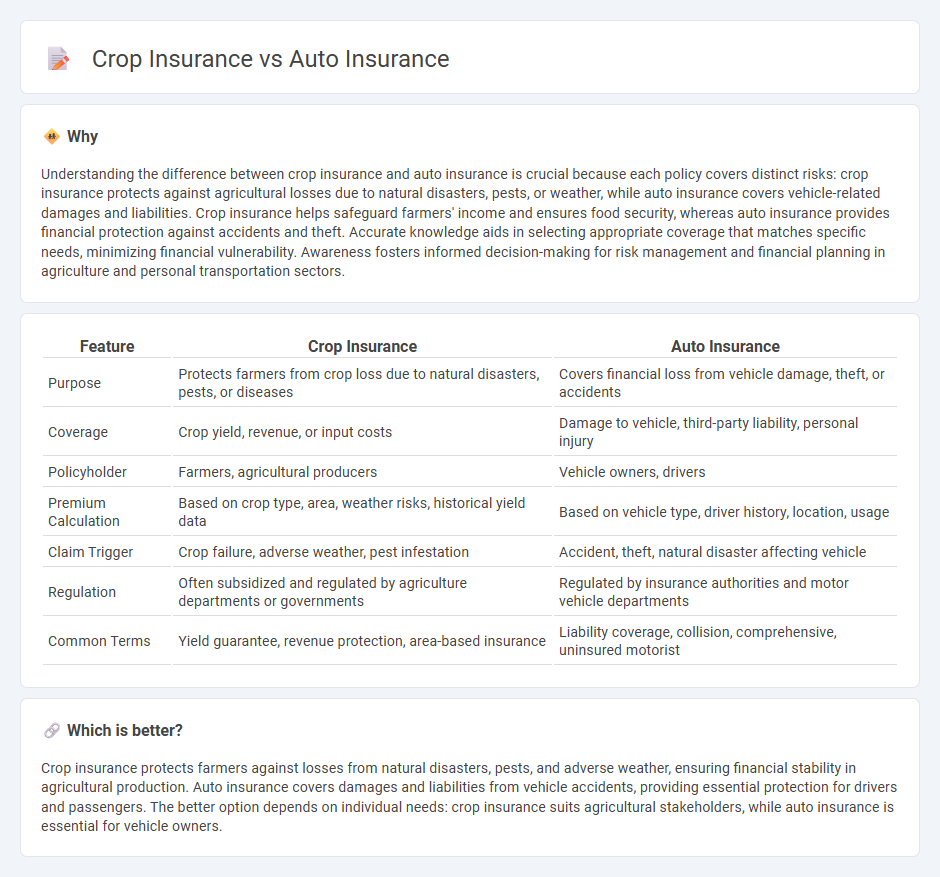 Crop Insurance vs Auto Insurance in Insurance