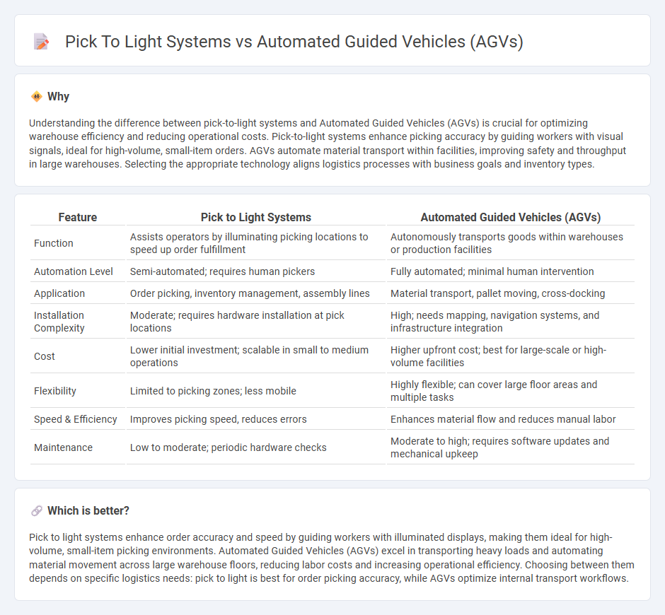Pick To Light Systems vs Automated Guided Vehicles (Agvs) in Logistics