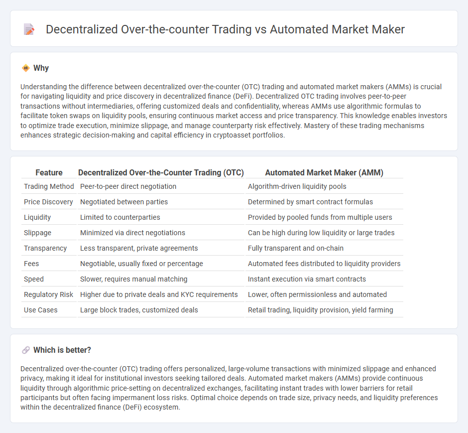 Decentralized Over-The-Counter Trading vs Automated Market Maker in Finance