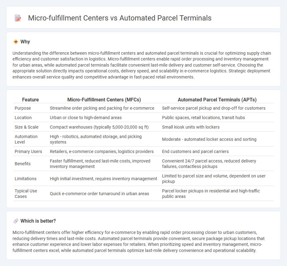 Micro-Fulfillment Centers vs Automated Parcel Terminals in Logistics