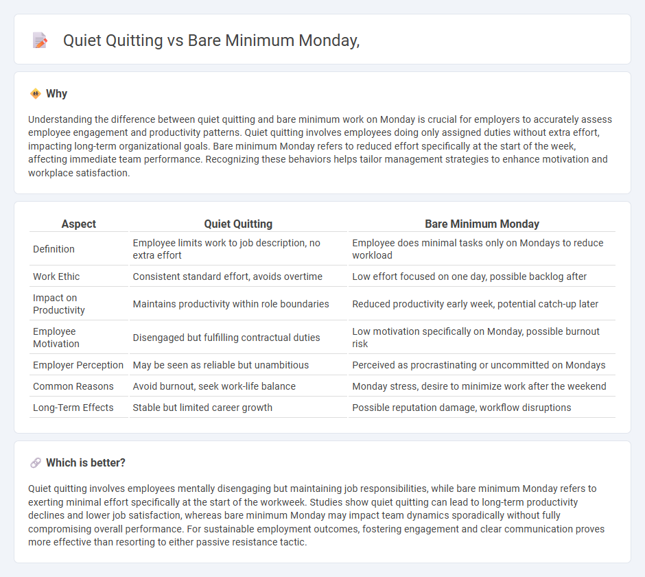 Quiet Quitting vs Bare Minimum Monday, in Employment