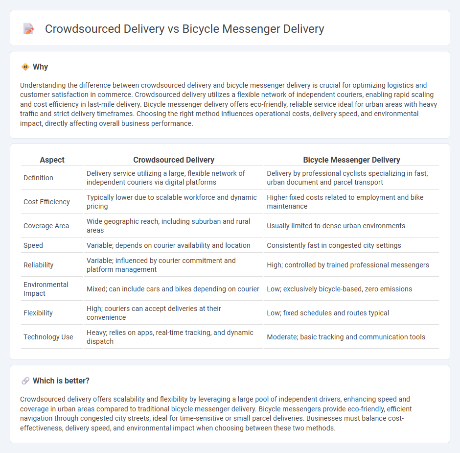 Crowdsourced Delivery vs Bicycle Messenger Delivery in Commerce