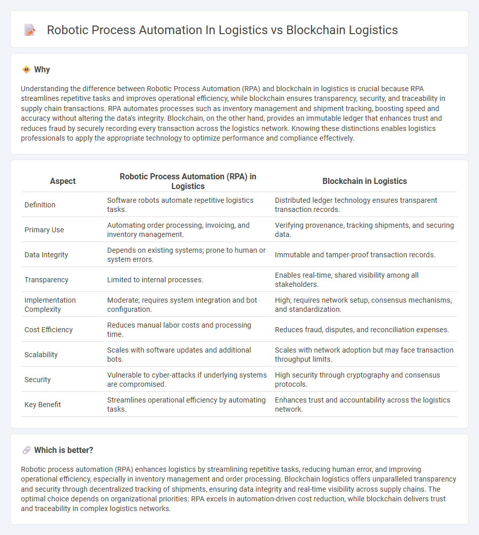 Robotic Process Automation In Logistics vs Blockchain Logistics in Logistics