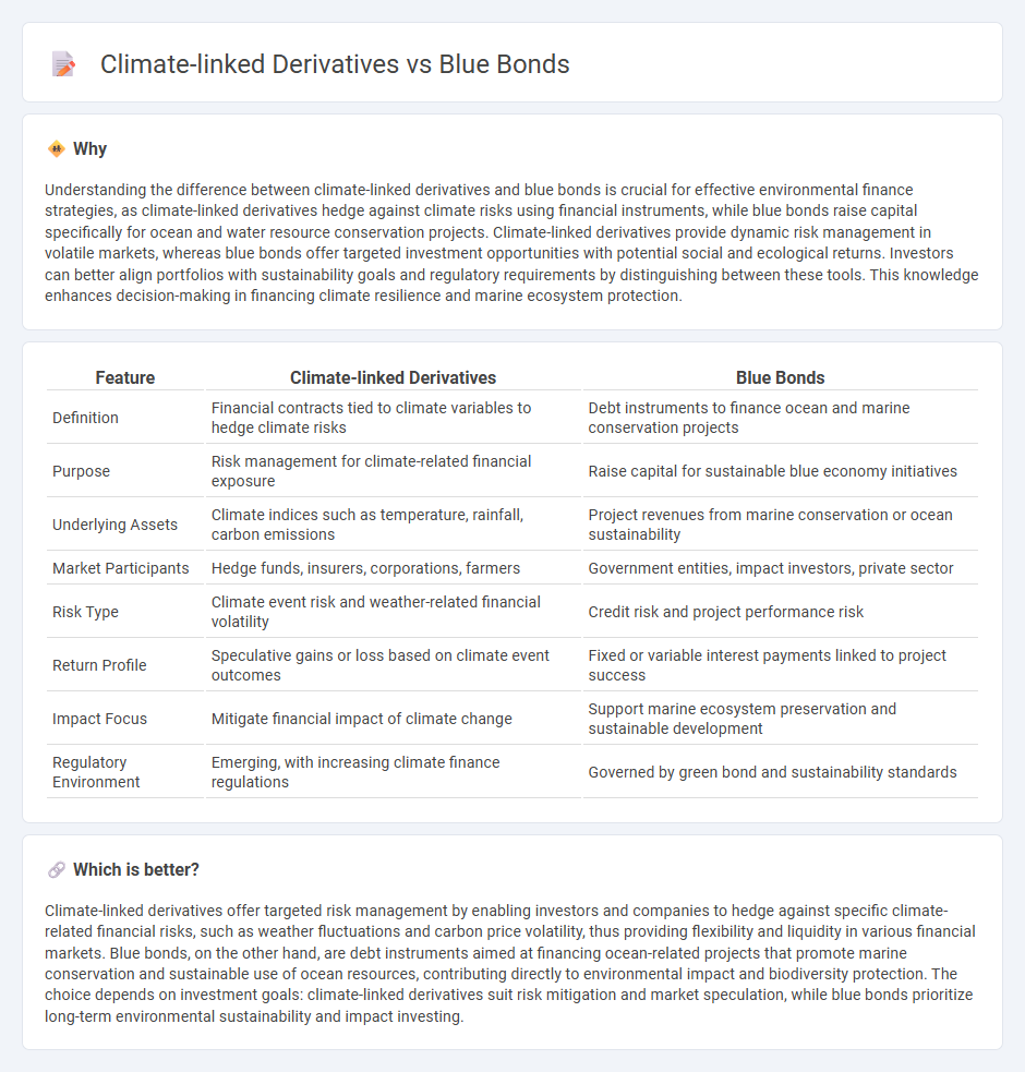 Climate-Linked Derivatives vs Blue Bonds in Finance