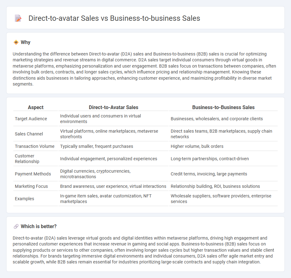 Direct-To-Avatar Sales vs Business-To-Business Sales in Commerce