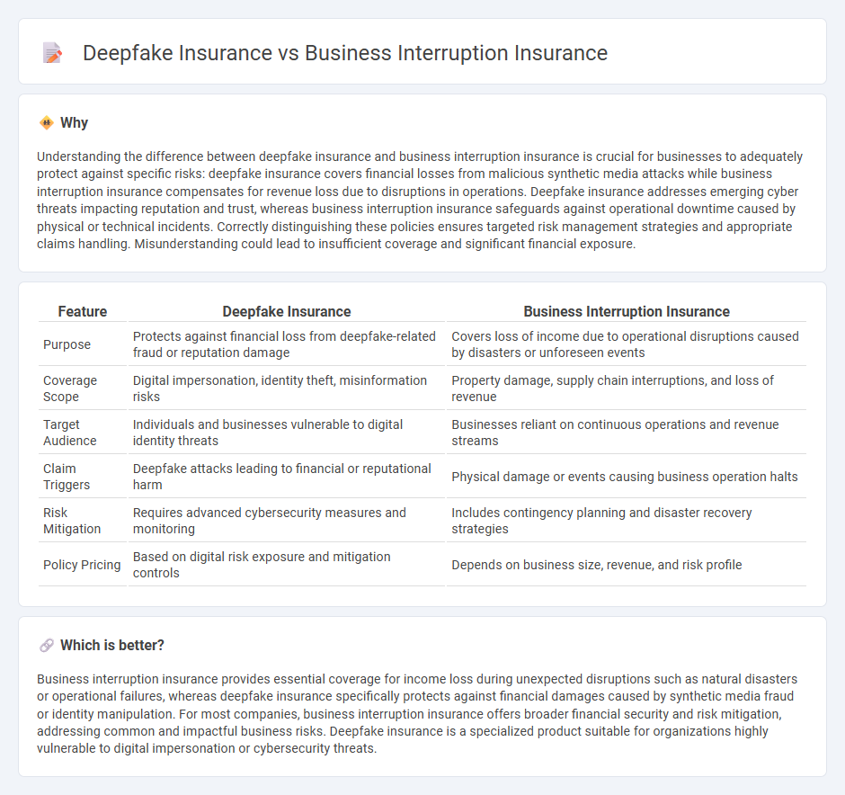 Deepfake Insurance vs Business Interruption Insurance in Insurance