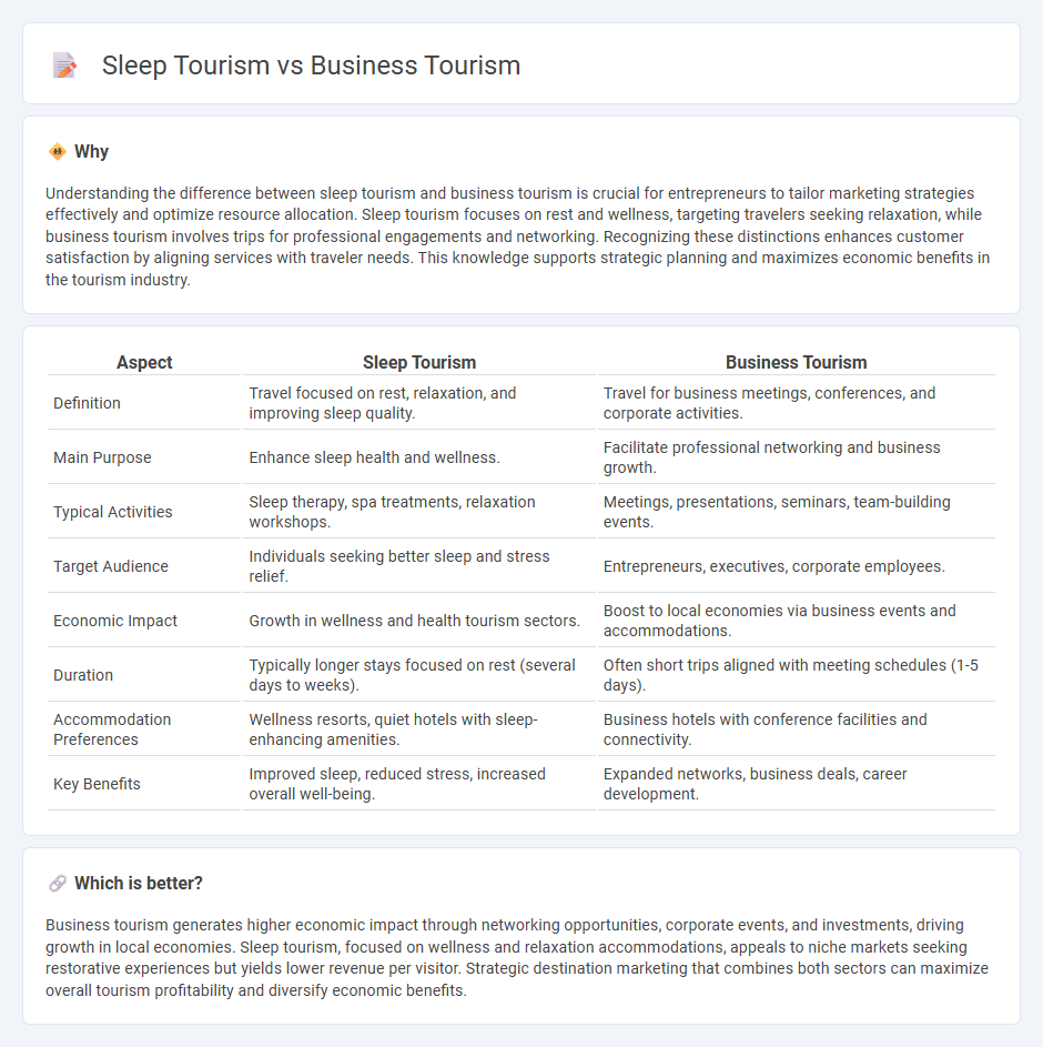 Sleep Tourism vs Business Tourism in Entrepreneurship