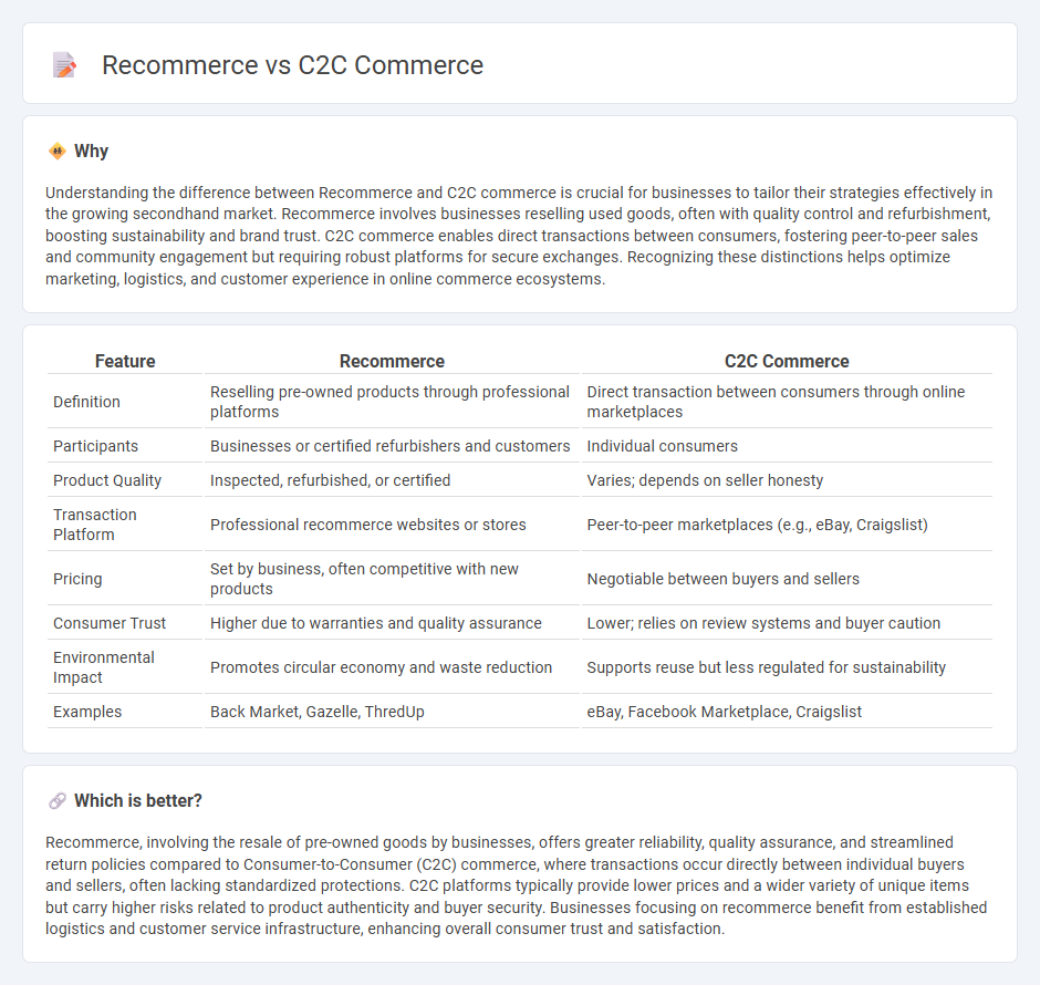 Recommerce vs C2C Commerce in Commerce