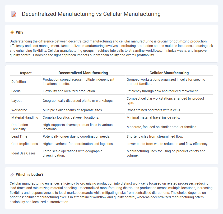 Decentralized Manufacturing vs Cellular Manufacturing in Manufacturing