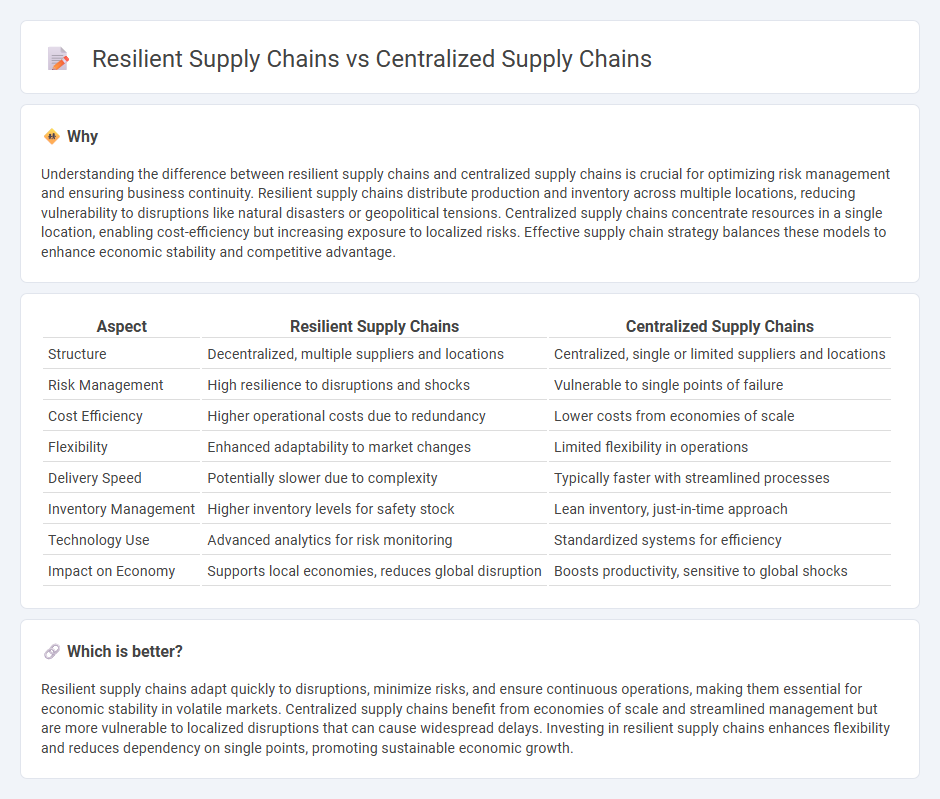 Resilient Supply Chains vs Centralized Supply Chains in Economy