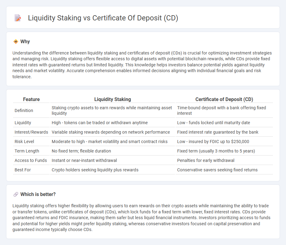 Liquidity Staking vs Certificate Of Deposit (Cd) in Finance