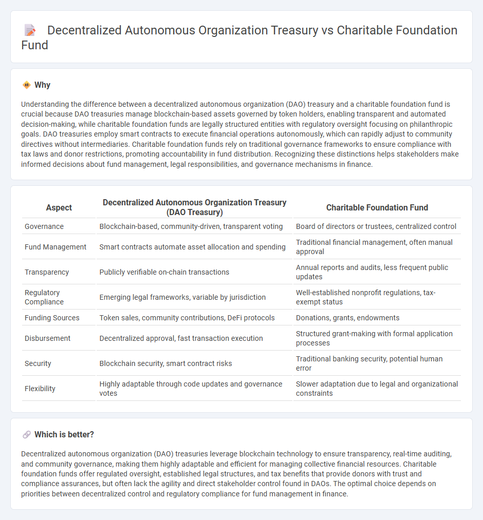 Decentralized Autonomous Organization Treasury vs Charitable Foundation Fund in Finance